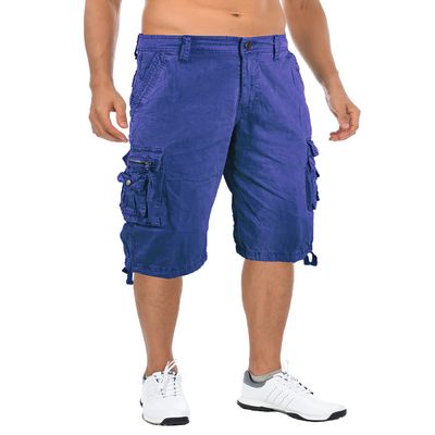 Causal Cargo Shorts Men's Staight Fit Twill Cotton Below Knee Cotton Work Shorts Multi Pocket