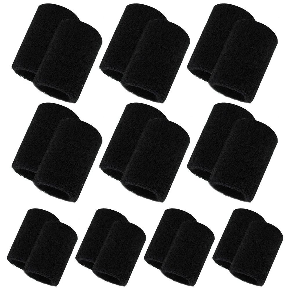 10 Pair Sweat Bands for Wrists,Tennis Wristband Absorbing Cotton Terry Cloths Arm Sweat Bands for Women Men Wrist Band for Football Basketball, Running