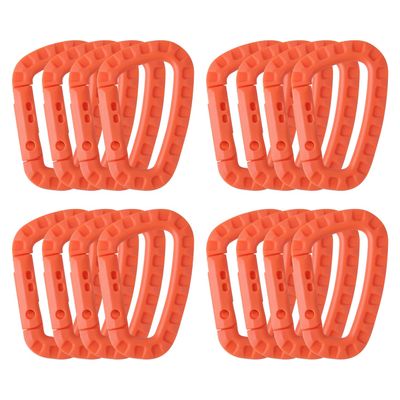 16 Pack Tactical Carabiners Keychain D Rings Spring Snap Gear Clip Utility Hooks Backpack Hanging Buckle Travelling for Camping