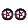 LINFFSTR 2pcs 100mm Kick Scooter Wheels Set Scooter Replacement Wheels Push/Kick/Stunt Scooter Wheels with Bearings Aluminum Alloy Core Fits Most Setups (Color : Purple) view 1