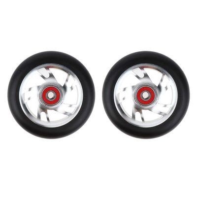LINFFSTR 2pcs 100mm Kick Scooter Wheels Set Scooter Replacement Wheels Push/Kick/Stunt Scooter Wheels with Bearings Aluminum Alloy Core Fits Most Setups (Color : White)