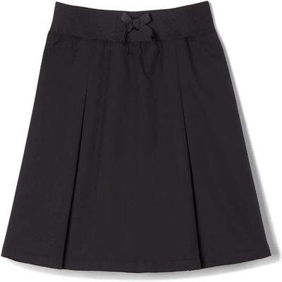 French Toast Girls Uniform Skirts, Pull-On Kick Pleat Scooter, Black, 10