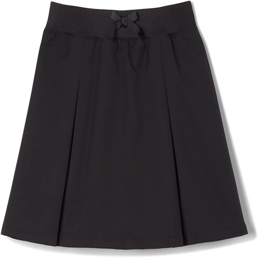 French Toast Girls Uniform Skirts, Pull-On Kick Pleat Scooter, Black, 10
