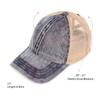 C.C Kids Criss-Cross Elastic Band Stone Washed Denim Baseball Pony Cap for Kids (KIDS-BT-1009) (A Crossed Elastic Band-Stone Washed Denim) view 4
