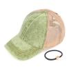 C.C Kids Criss-Cross Elastic Band Stone Washed Denim Baseball Pony Cap for Kids (KIDS-BT-1009) (A Crossed Elastic Band-Stone Washed Lime) view 1