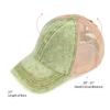 C.C Kids Criss-Cross Elastic Band Stone Washed Denim Baseball Pony Cap for Kids (KIDS-BT-1009) (A Crossed Elastic Band-Stone Washed Lime) view 4