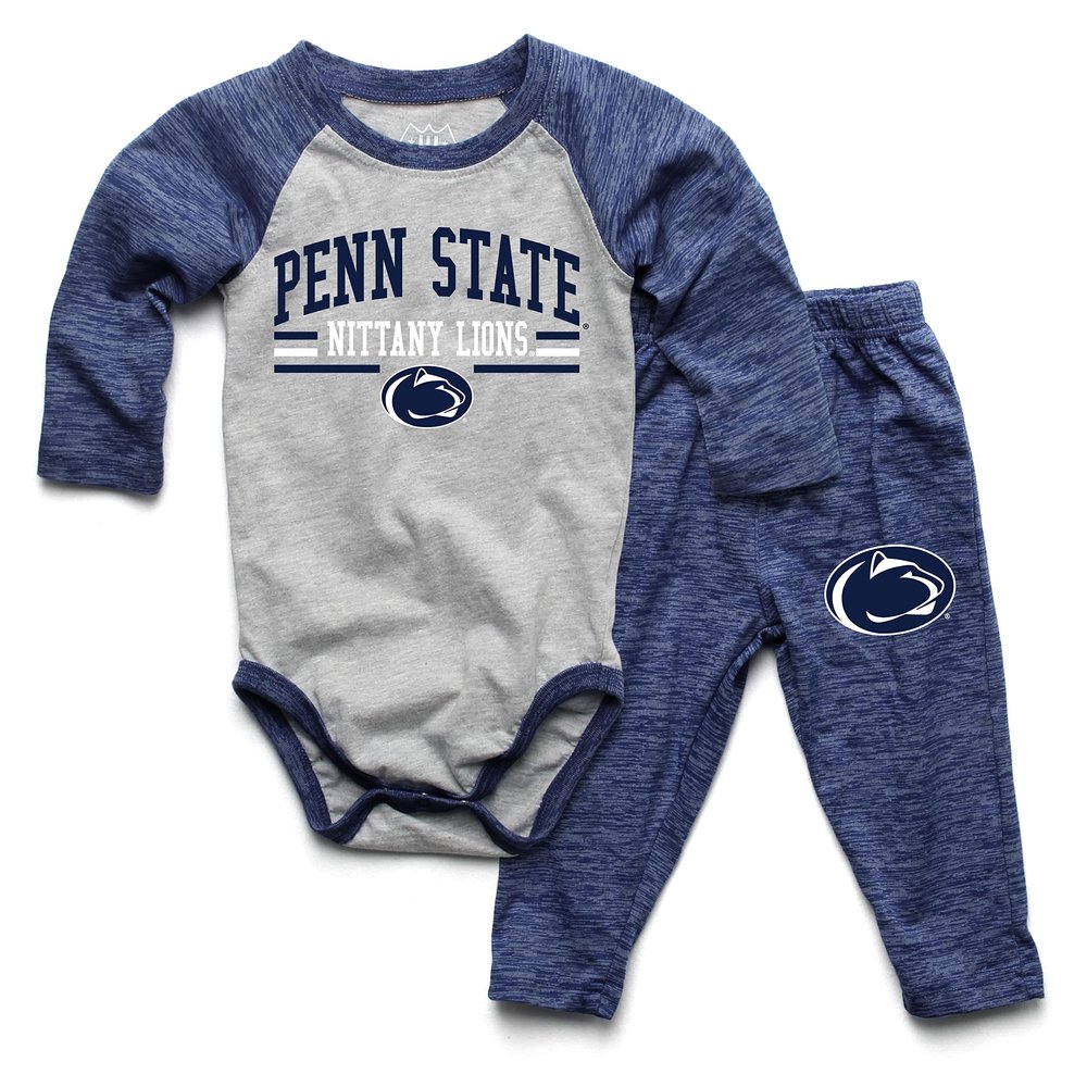 Wes and Willy Baby Sports Fan Penn State Nittany Lions One Piece and Pant Set 24M