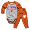 Wes and Willy Baby Sports Fan Clemson Tigers One Piece and Pant Set 6M view 1
