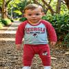 Wes and Willy Baby Sports Fan Georgia Bulldogs One Piece and Pant Set 12M view 2