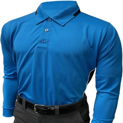 Smitty Men's Collegiate Softball Body Flex Long Sleeve Umpire Shirt (3X-Large, Bright Blue/Midnight Navy)