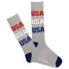 K. Bell Men's USA Crew Sock 1 Pair, Gray, Men's Shoe Size: 6-12 view 1