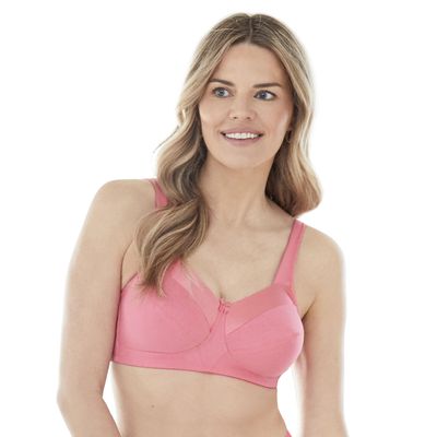 Bestform Women's 5006715 Satin Trim Wireless Cotton Bra with Unlined Cups