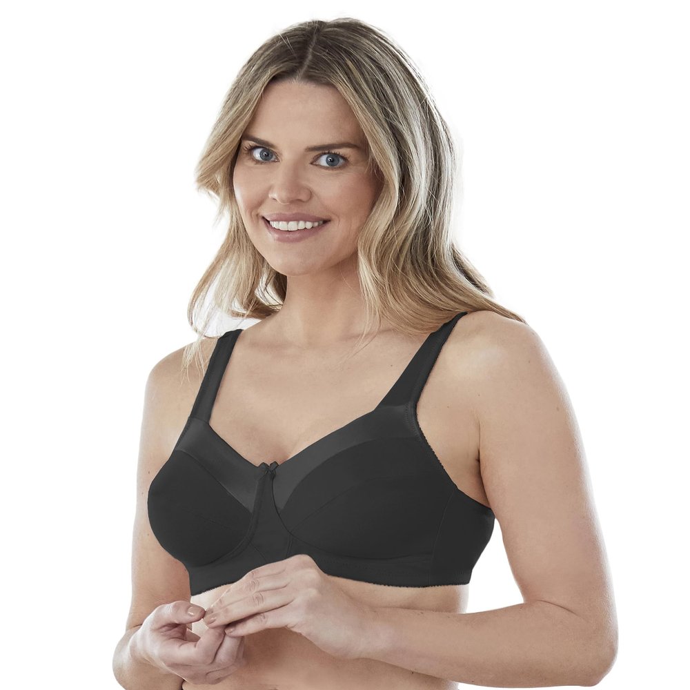 Bestform 5006715 Satin Trim Wireless Cotton Bra with Unlined Cups
