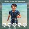 Kanu Surf Boys, Short Sleeve UPF 50+ Rashguard Swim Shirt, Hurricane Navy, 2T view 2