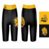 Vive La Fete University of Arkansas Pine Bluff Golden Lions Game Day Logo Black & Yellow Women's Biker Short 9" Inseam view 3