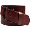 Men's Belts Full Grain Genuine Leather One Piece Casual Dress Belt 1-1/8" (30mm) wide (Burgundy-Black, 40) view 1