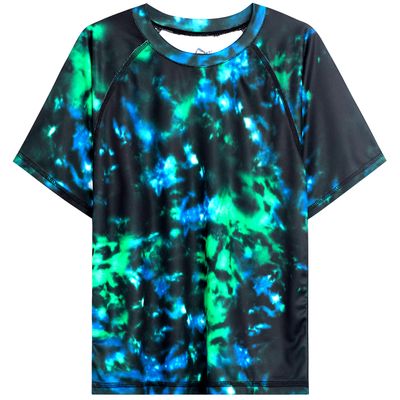Kanu Surf Boys, Short Sleeve UPF 50+ Rashguard Swim Shirt, Hurricane Black, 2T