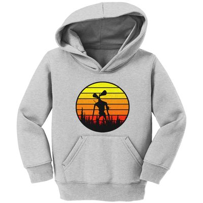 Haase Unlimited Siren Head - Horror Movie Short Toddler/Youth Fleece Hoodie (Light Gray, Medium (Youth))