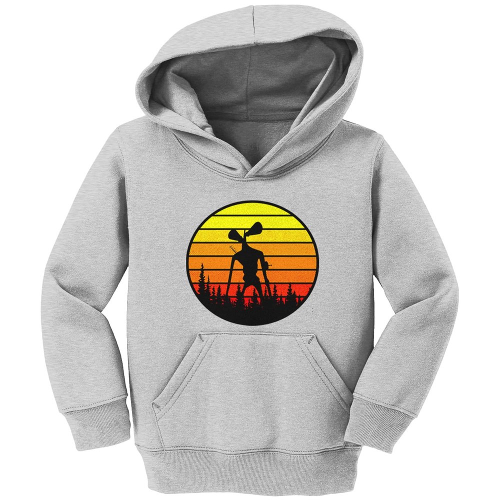 Haase Unlimited Siren Head - Horror Movie Short Toddler/Youth Fleece Hoodie (Light Gray, Medium (Youth))