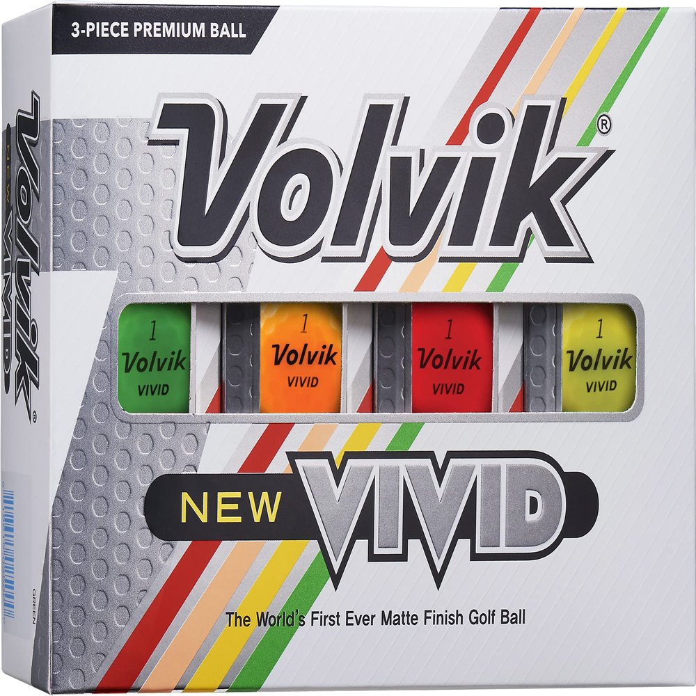 Volvik New Vivid Golf Balls: Matte Assorted, Dozen