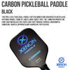 Carbon Pickleball Paddle by Xenon Paddle, USAPA Approved, Polypropylene Honeycomb Core with Fiberglass Face view 2