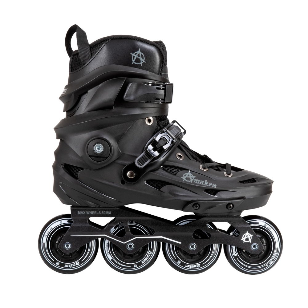 Awaken 4 Wheel Inline Skate Roller Blades (Black, 8)