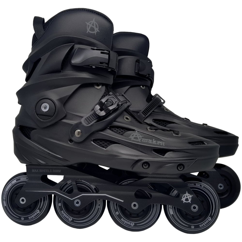 Awaken 4 Wheel Inline Skate Roller Blades (Black, 10)