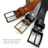 Women's Belts Full Grain Genuine Leather One Piece Casual Dress Belt 1-1/8" (30mm) wide (Burgundy-Silver, 44) view 4