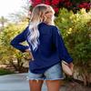 Pausus Womens Satin Button Down Shirts Long Sleeve Collared Business Casual Tops Silk Work Blouses(Navy Blue,XL) view 4