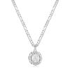 KissYan Initial Necklaces for Women, Silver Round Letter Pendant White Gold Capital Monogram Necklace Alphabets from A-Z Figaro Chain Jewelry(White Gold N) view 1