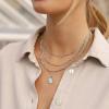 KissYan Initial Necklaces for Women, Silver Round Letter Pendant White Gold Capital Monogram Necklace Alphabets from A-Z Figaro Chain Jewelry(White Gold N) view 2