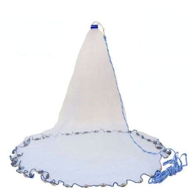 LSOAARRT Fishing Cast Net Handmade Saltwater Throw Fishing Net for Bait Trap Fish 8ft Radius 3/8 inch Mesh Size Clear Mono Cast Net