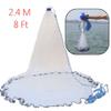 LSOAARRT Fishing Cast Net Handmade Saltwater Throw Fishing Net for Bait Trap Fish 8ft Radius 3/8 inch Mesh Size Clear Mono Cast Net view 2