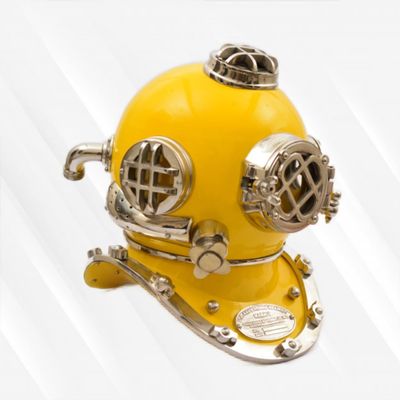 US Navy Scuba Divers Helmet, USA Mark V Marine Scuba Diving Marine Yellow Helmet Look Like Antique, Standard Diving Deep Sea Helmet
