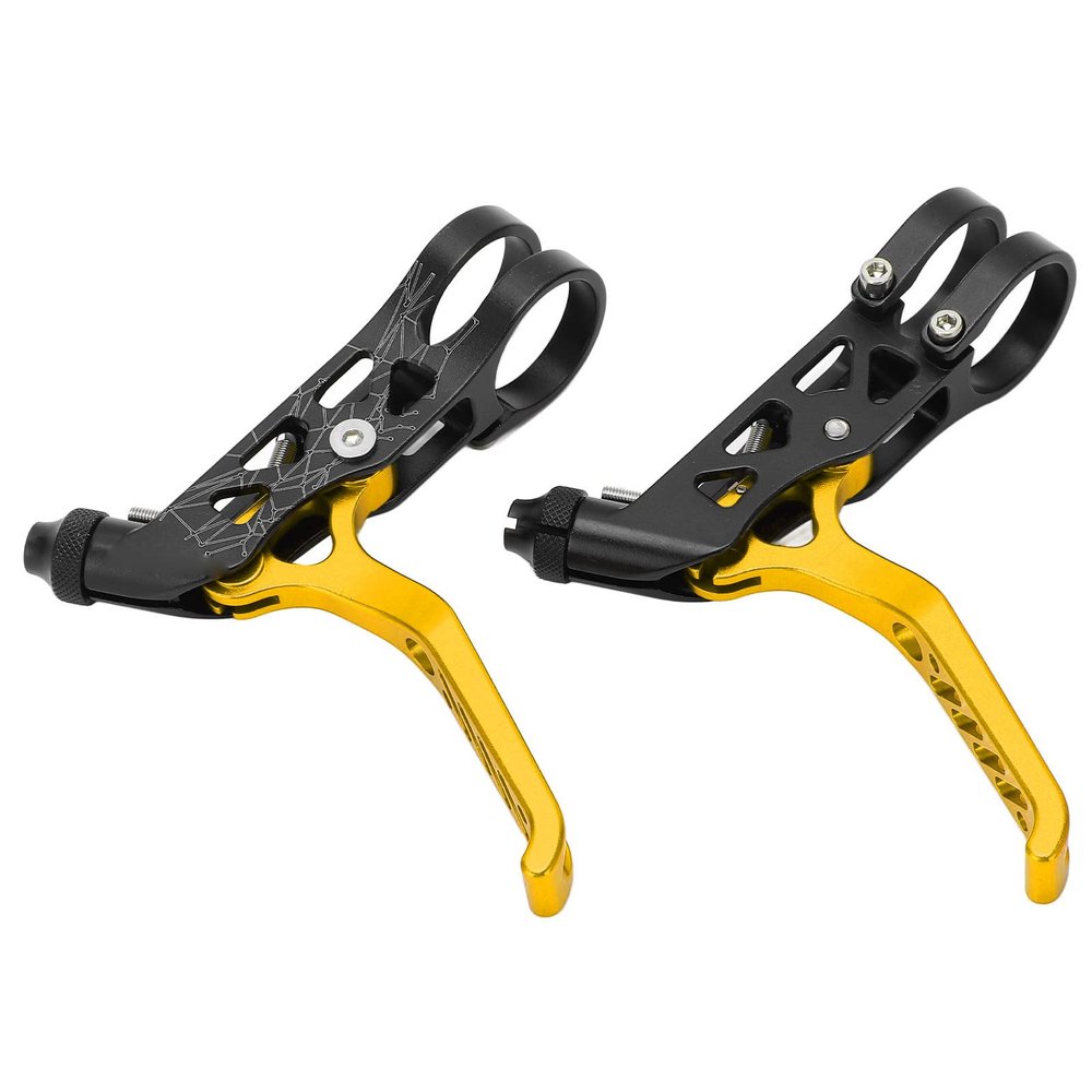 Brake Levers, Lightweight Aluminum Alloy Durable Design, Mountain Bike Brake Handles for Trail Riding, Off-Road Cycling, Daily Commuting(Gold)