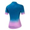 Cycling Jersey Women Bicycle Top Pockets Bike MTB Shirt Short Sleeve Female Mountain Road Clothing Summer Cycle Clothes Uniform Biking Blouse Blue Pink M view 2
