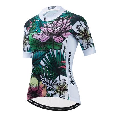Cycling Jersey Women Bicycle Top Pockets Bike MTB Shirt Mountain Road Clothing Summer Cycle Clothes Outfits Team Outdoor Sports Racing Blouse Female Lady Biker Green L