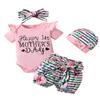 Aslaylme Newborn Girls Mother's Day Outfit Baby 1st Mother's Day Short Set (Pink-Mom,0-3 Months) view 1