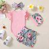 Aslaylme Newborn Girls Mother's Day Outfit Baby 1st Mother's Day Short Set (Pink-Mom,0-3 Months) view 3