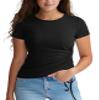 Short Sleeve Workout Tops for Women Ruched Drawstring Yoga Top Fitted Athletic Shirt(Black-047,XS) view 2