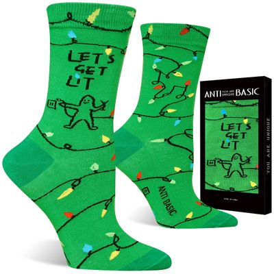 ANTI BASIC Novelty Knitting and Cat Socks Gift for Womenfits Women shoe size 6-12(lit)