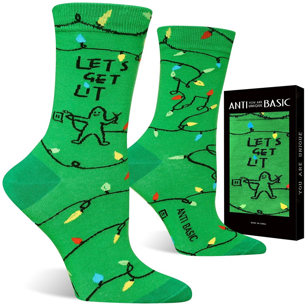 ANTI BASIC Novelty Knitting and Cat Socks Gift for Womenfits Women shoe size 6-12(lit)