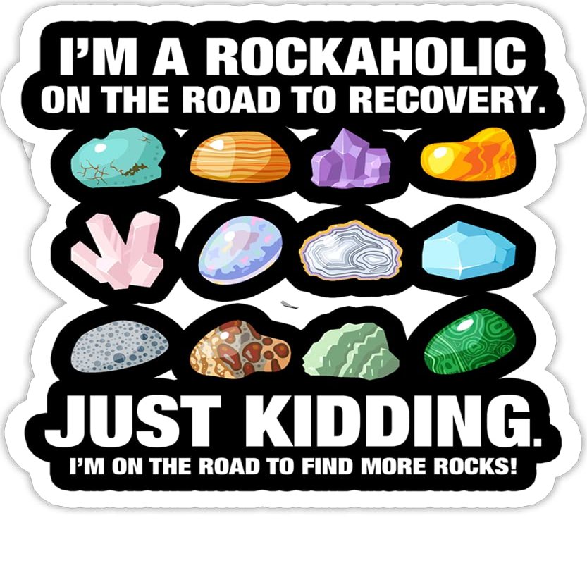 eden tee I'm A Rockaholic On The Road to Recovery Funny Rock- 4x3 Vinyl Stickers, Laptop Decal, Water Bottle Sticker (Set of 3)