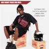 Rough Enough Tactical Fanny Pack Crossbody Large Waist Bag for Men EDC Travel Hiking Fishing in Waxed Canvas Red, 4L view 2