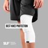 SLEEFS Basic White Knee Pad - Compression Sleeve - Protection for Running, Volleyball, Basketball, All Sports - UPF 50+ view 2