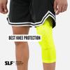 SLEEFS Safety Yellow Knee Pad - Compression Sleeve - Protection for Running, Volleyball, Basketball, All Sports - UPF 50+ view 2