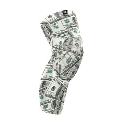 SLEEFS Money Benjamins Knee Pad - Compression Sleeve - Protection for Running, Volleyball, Basketball, All Sports - UPF 50+