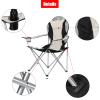 Medium Camping Chair Fishing Chair Folding Chair with Cup Holder and Carry Bag Heavy Duty Folding Beach Chair Portable Backpacking Chair, for Camping, Beach, Travel, Load Bearing: 330 lbs, Black Gray view 4