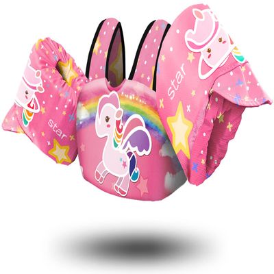 Chriffer Kids Swim Vest Life Jacket for 30-55 Pounds Boys and Girls, Toddler Floaties with Shoulder Harness Arm Wings for 2,3,4,5,6,7 Years Old Baby