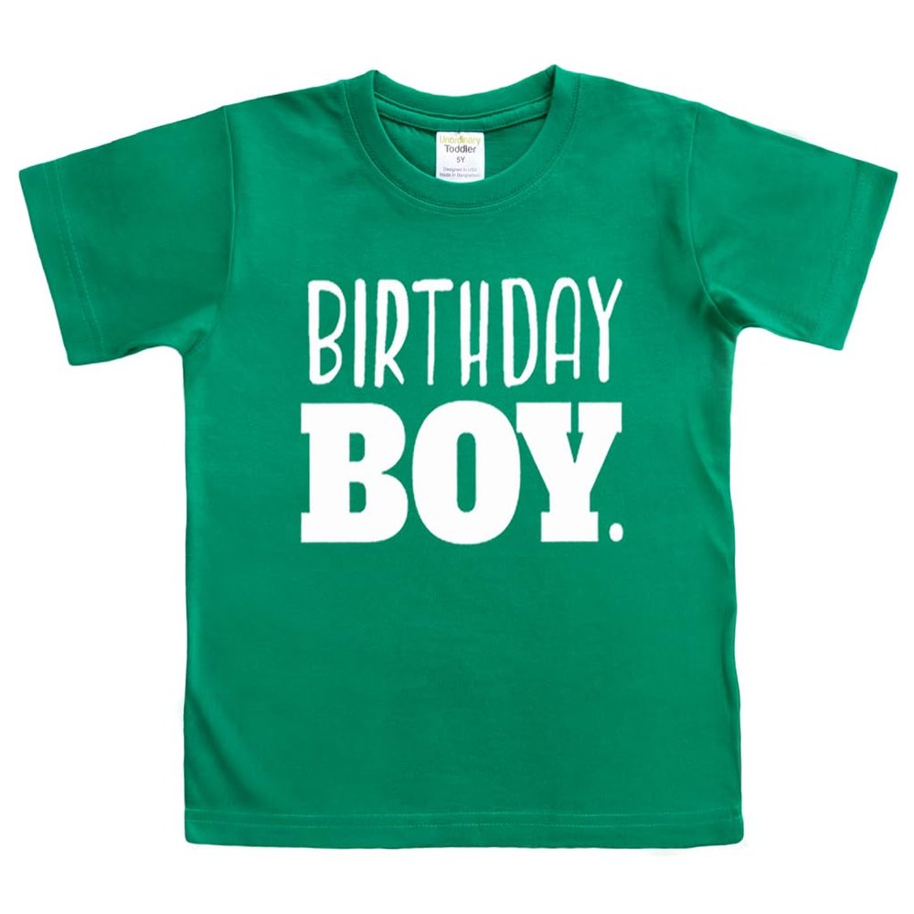 Birthday boy Shirt Toddler Boys Outfit First Happy 2t 3t 4 Year Old 5 Kids 6th (Green, 18 Months)